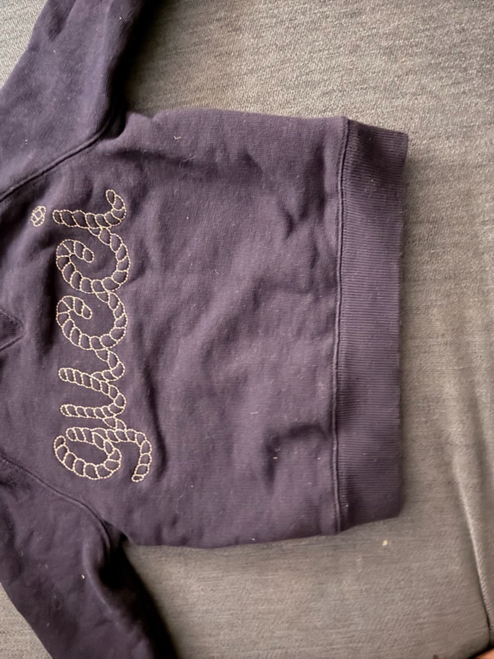 Gucci Navy Blue Kids Sweater with Embroidered Logo